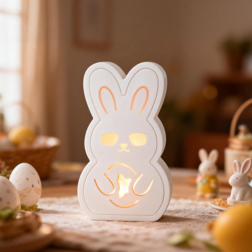 DIY Rabbit Hollow Atmosphere Lamp Resin Mold, Resurrection Rabbit Figurine, Plaster Silicone Mold Decoration