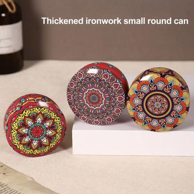 Ethnic Style Candy Storage Jar Vintage Tin Can Multi-purpose Jewelry Sugar Tea Leaf Tinplate Container Kitchen Canister Decoration