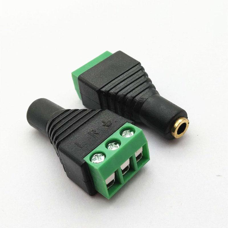 Audio Video AV 3.5mm 2 3 4 Pole Mono Stereo 3.5 Male Female AV Screw Terminal Jack 3.5 Male 3 Pin 4 Pin Terminal Block Plug