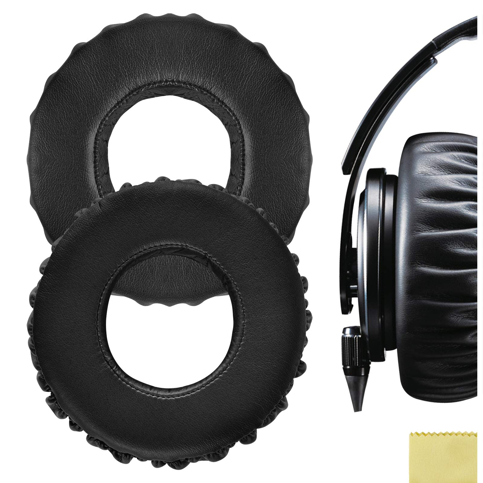 

Geekria QuickFit Ear Pads, Compatible with Sony MDR-XB1000 Headphones, Earpads/Ear Cushions/Ear Cups (Protein Leather/Black)