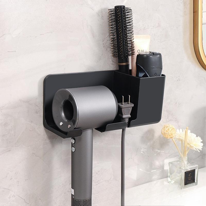 New Wall-mounted Hair Dryer Holder Shelf for Bathroom Hair Dryer Storage Rack Hair Dryer Hanging Rack Without Drilling Holes