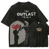 Koszulka Outlast Trials Washed Ubrania na cały rok Osobiste Ubrania Oversize Unisex Nowy Model Dla Par Y2k Krótki Rękaw