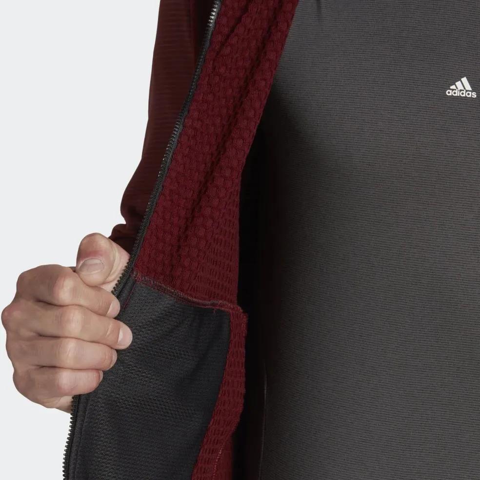 adidas Casual Sports Series Hooded Warm Breathable Jacket Men Jackets Burgundy HH9222