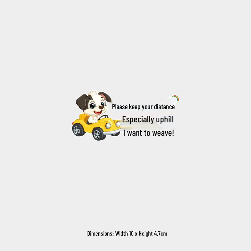 Keep Distance Uphill, Funny Beginner Female Driver - Rear Window Car Sticker