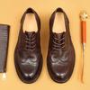 Exclusive Handmade Washed Leather Men's Retro Brogues