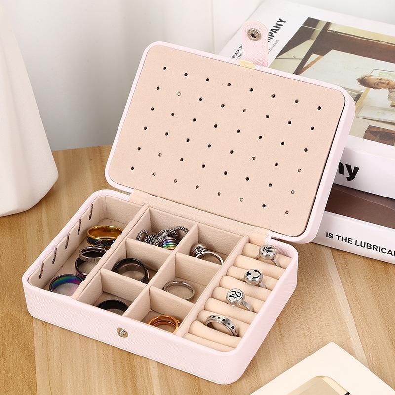 Schmuckkasten Organizer aus Leder Schmuckdisplay Schmuckschatullen und Verpackung Ringbox Geeignet für Ohrringe und Ringe