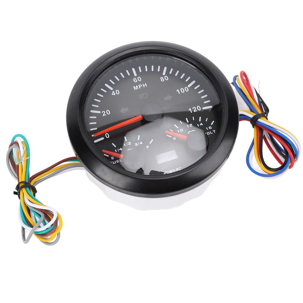 85mm 3-3Celsius8in 3 in 1 GPS Speedometer Odometer with Voltmeter Fuel Gauge Turn Signal 120MPH for RV Yacht Truck 7 Color Backlight