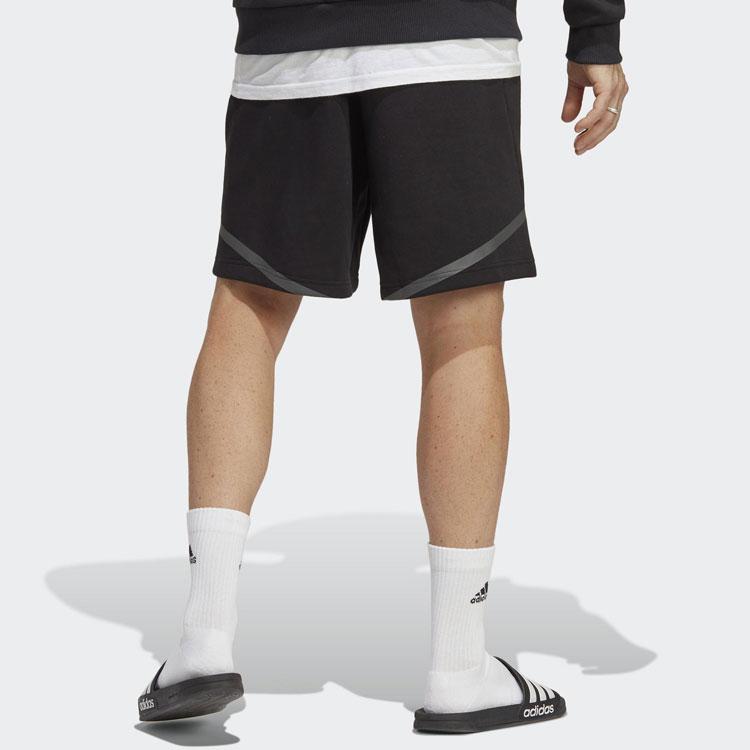 Adidas SS23 Logo Print Comfortable Breathable Straight Leg Sports Shorts Men Shorts Black IC3722