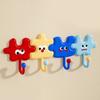 4Pcs Cartoon Wall Hooks Adhesive Waterproof Bathroom Hook Fun Puzzle Piece Hooks for Entrance Kids
