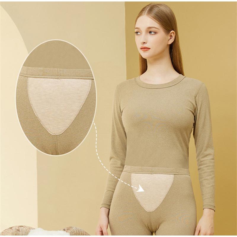 Podzim Zima Dámské Kašmírový zesílený polstrovaný set Sametová tepelná ochrana břicha a pasu Spodní prádlo
