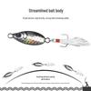 Blue Fish Scale Long Cast Iron Plate Bait with Feathered Hook for Sea Fishing, 5g-20g