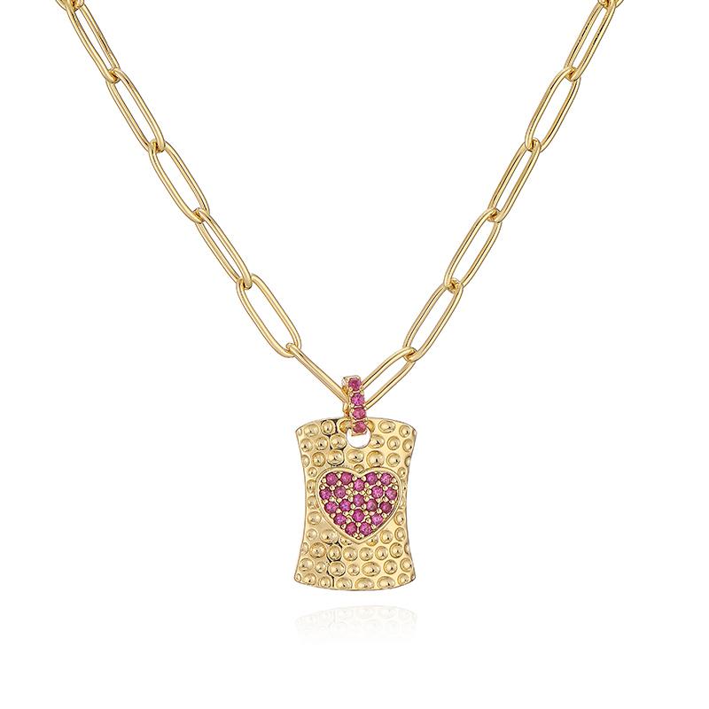 

HECHENG,Little Barbarian Peach Heart Necklace Sparkling Zirconia Women s Golden Jewellery Accessories 1 Piece Other красный