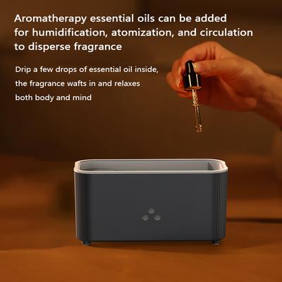 Diffuseur d'Huiles Essentielles Aromathérapie Flamme Humidificateur Diffuseur de Bureau Veilleuse Volcanique Bureau 7 Couleurs de Flamme Humidificateur