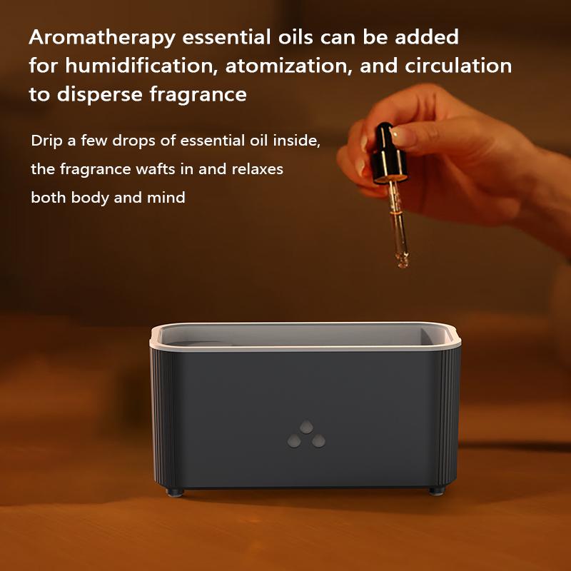 Flame Aromatherapy Essential Oil Diffuser Humidifier Desktop Diffuser Volcanic Night Light Desktop 7 Flame Colors Humidifier