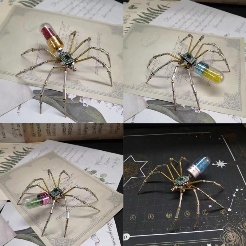 Steampunk Mekanisk Urværk Edderkop Model Håndlavet DIY Kreativ Gave 3D Præcision Tre-dimensionelt Puslespil Ornament