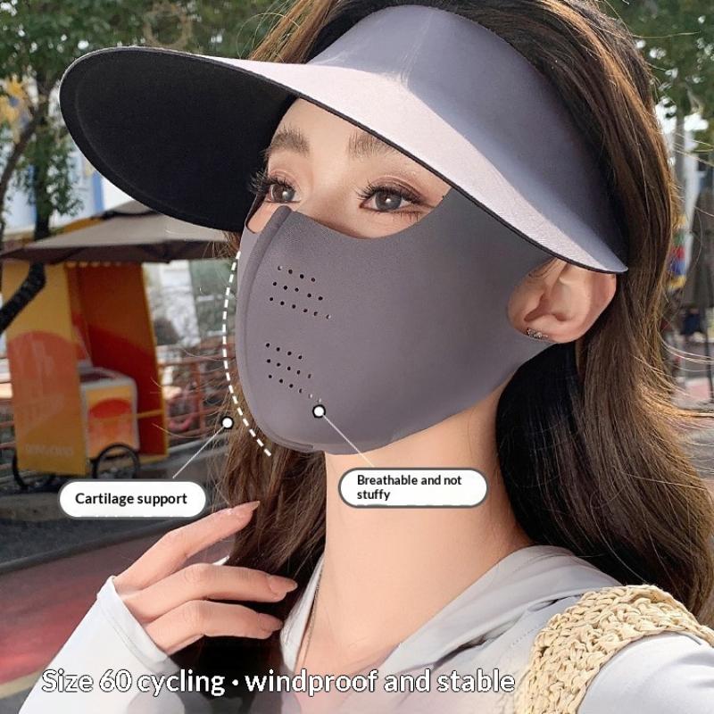 Zwei-in-Eins Eis-Seiden-Gesichtsmaske Vollgesichts-Sommer-Sonnenhut Radsport-Sonnenschutzmütze UV-Schutz Gesichtsbikini Atmungsaktiv Leicht