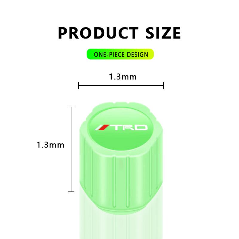 Luminous Car Tire Valve Caps Fluorescent Motorcycle Wheel Tyre For Toyota GR TRD Chr Corolla Yaris Rav4 E150 E120 Land Cruiser 200