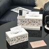 Leather Paper Towel Box Desk Storage Decoration Dining Table Napkin Paper Box Office Tissue Box Home Remote Control Storage Box