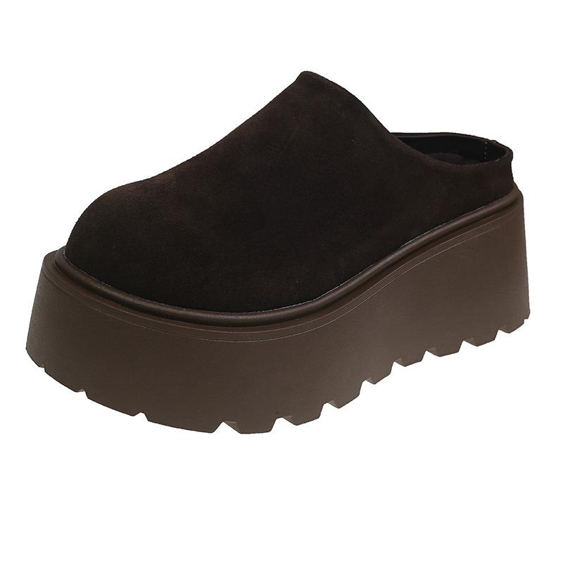 8cm Fashion Thick Heel Flats Women Mules Shoes 2026 New Summer Platform Slippers Women Sandals Slingback Casual Shoes for Women