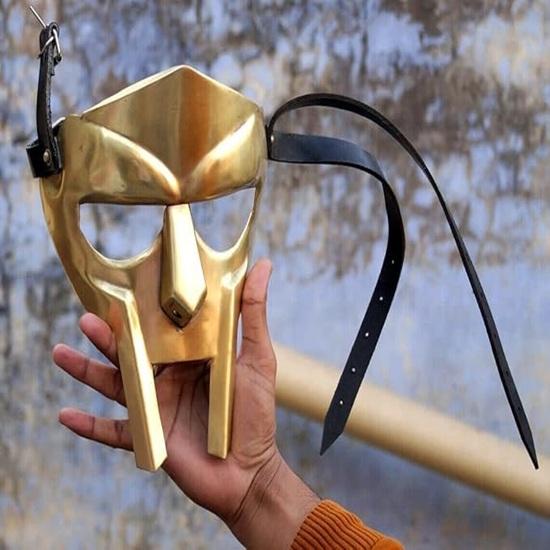 Armour Roman Gladiator Helmet Face Mask Golden MF Doom Medieval Re-Enactment Viking MASK