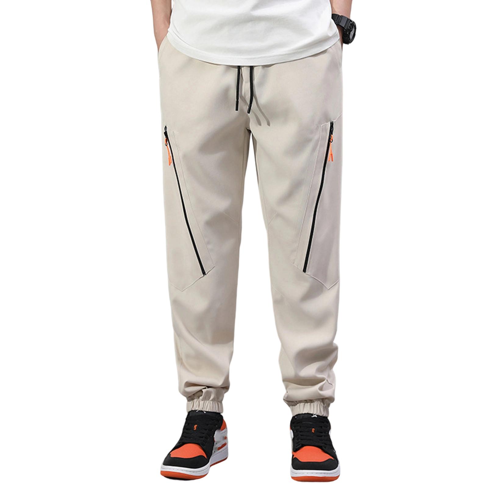 

Men s Outdoor Sports Loose Versatile Multiple Bags Workwear Trousers XL белый