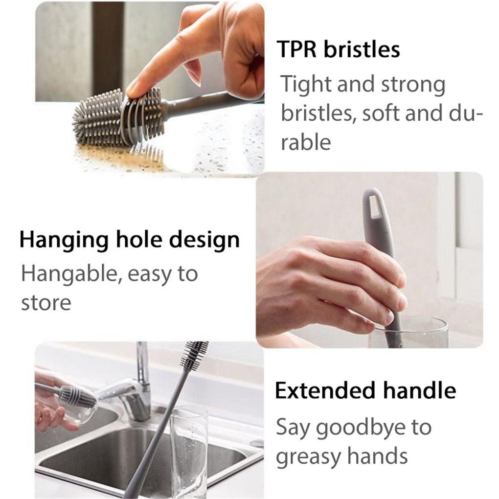 Baby Bottle Brush Washing Dish Scrubber Flexible Glass Cup Scrubbing Tool