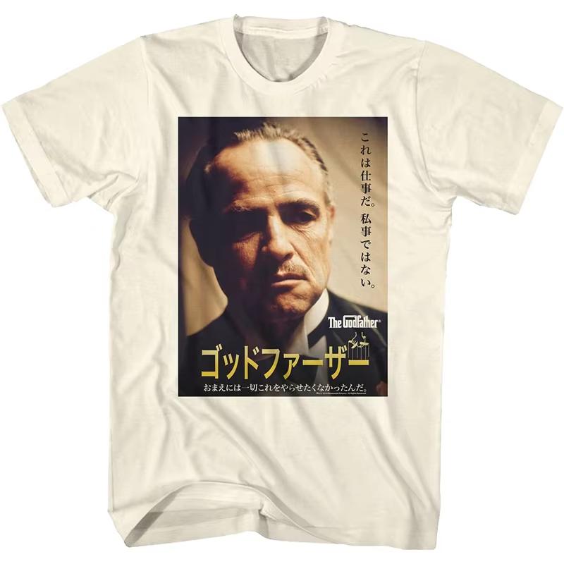 The 2025 summer fashion godfather Corleone printed short-sleeved loose trendy T-shirt cotton streetwear for men and women