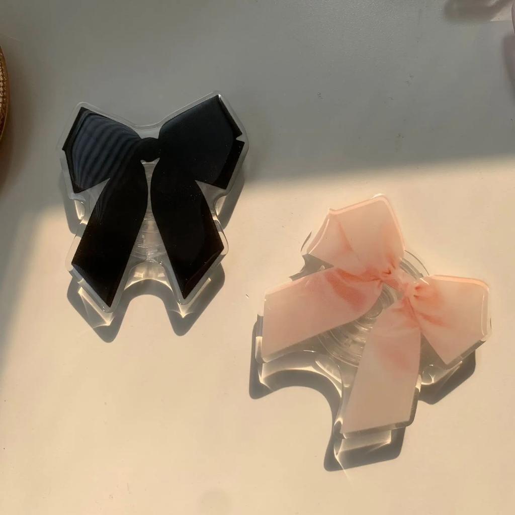 Cute Girls Bowknot Air Bag Stand for IPhone Android Mobile Phones Desktop Watching Lazy Bracket Phone Case Decoration