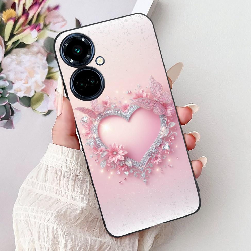 

For Tecno Camon 19Pro 5G CI7n Back Cover For Tecno Camon 19 Pro 5G Case Silicone Cute Cat Luxury Flowers Shockproof Bumper Funda Camon 19 Pro 5G