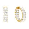 Geometric Square Cz Iced Out Bling Cubic Zirconia Huggie Hoop Earring Stunning Trendy Women Wedding Fashion Jewelry