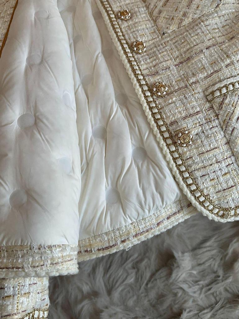 Women's Gold-Edged Spring/Autumn Jacket - Han Style with Niche Design, Small Fragrance, High-End Feel, A70792