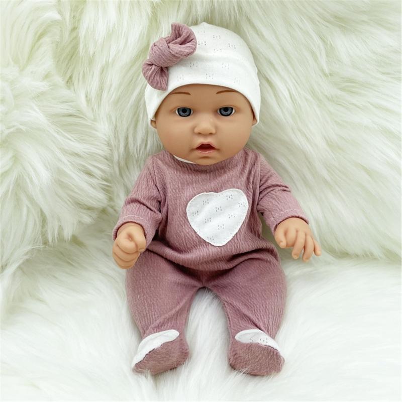 30cm Simulation Baby Doll Realistic Rebirth Doll with Nipple/Blanket/Bassinet/Pillow for Baby Kid Appease Accompany