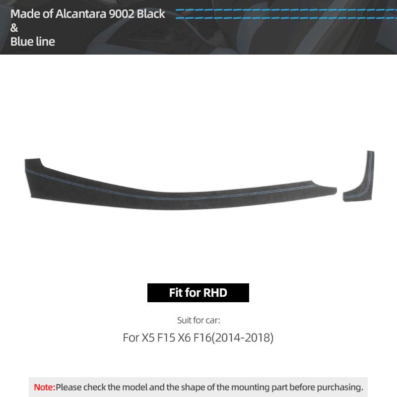 Made of Alcantara For BMW X5 F15 X6 F16 Car Interior Dashboard Panel Trim Strip Insturment Sticker Tuning Decor Accessories