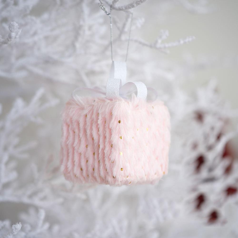Pink Christmas Tree Ornaments Foam Ball Bow Tree Top Star Shatterproof Xmas Tree Hangings Pendant DIY Xmas Decorations