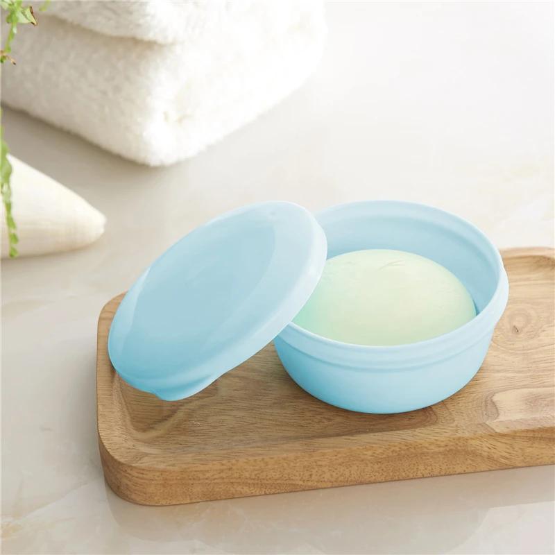 Soap Box Bathroom Accessories Portable Sealed Soap Case Round Shape Soap Holder Travel Supplies Soap Dish for Bathroom Hand Soap