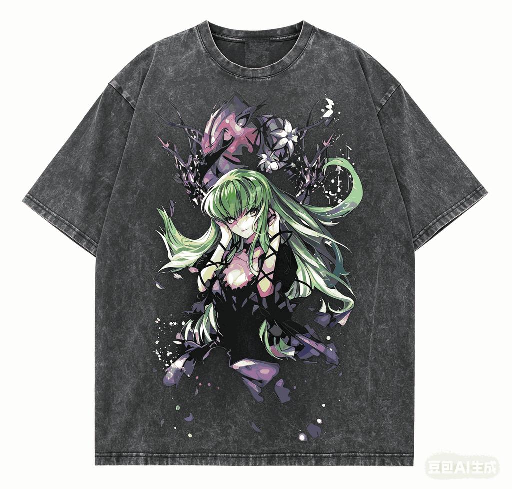 T-shirt lavata Code Geass Abbigliamento personalità Nuovo modello T-shirt anime Abbigliamento per tutto l'anno Coppie Taglie forti Unisex Classico