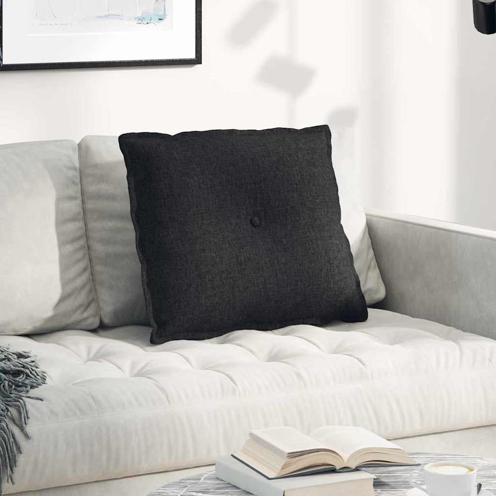 Back Cushion Black 60 X 19 X 50 Cm Fabric