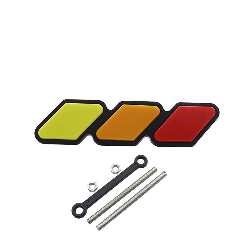 3 Colors Grille Badge Car Three-color National Flag Grille Emblem Mesh Slotted Grill Auto Badge Accessories