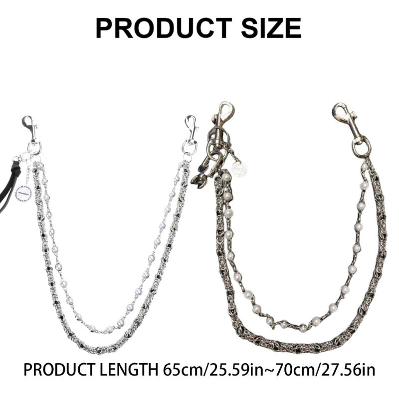 Stylish Double Layer Beaded Trouser Chain Handmade Pants Chain Simple Operation Clothing Accessory for Men and Women