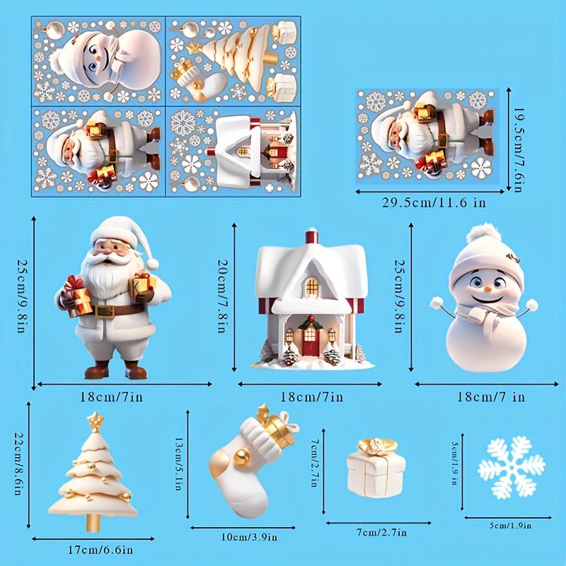 PVC Christmas Window Stickers Snowman Snowflake Santa Claus Window Electrostatic Sticker Merry Christmas Decals Home Decoration