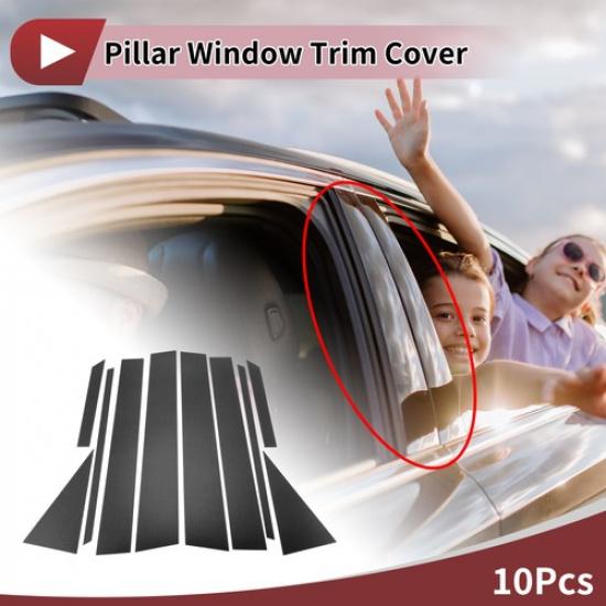 10 Pcs Car Door Pillar Window Trim for Toyota Venza 2009-2015 Carbon Fiber
