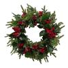Christmas Wreath Front Door Wreath with Red Berries Home Decoration Winter Wreath for New Year Festival Wedding Indoor Farmhouse