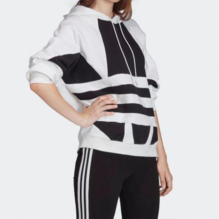 Big Trifoil Pullover Hoodie White / Black (Unisex) Sweatshirts FS1306