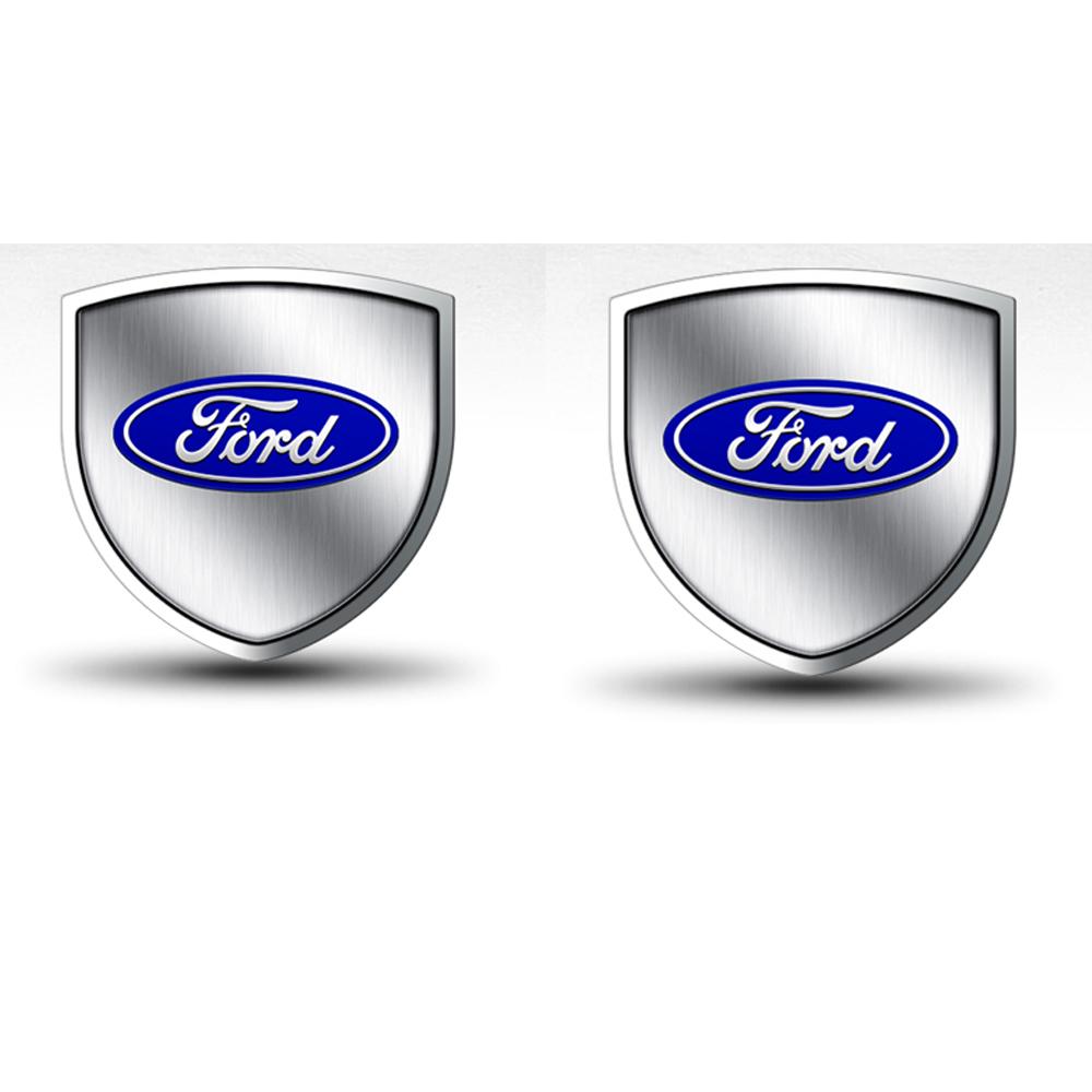 KLYD4 Car Styling Metal Side Front Fender Trunk Shield Badge Stickers For Ford Mustang Focus Mondeo Kuga Fiesta MK7 Escort Edge S-max