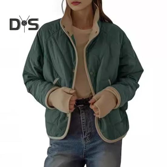 

Женское осенне-зимнее пальто с застежкой на пуговицы, высоким воротником, тонкими подкладками, длинными рукавами, кардиганом, курткой с карманами, повседневной одеждой, верхней одеждой для работы на открытом воздухе M синий