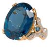 Fashion Goose Egg Diamond Ring Creative Big Loose Stone Ring High Sense Light Luxury Ring Women