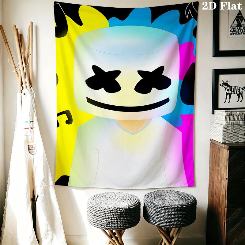 Marshmello-themed Print Pattern Home Decor Tapestry, Wall Hanging, Decorative RV Wall Cloth.XGT0914018