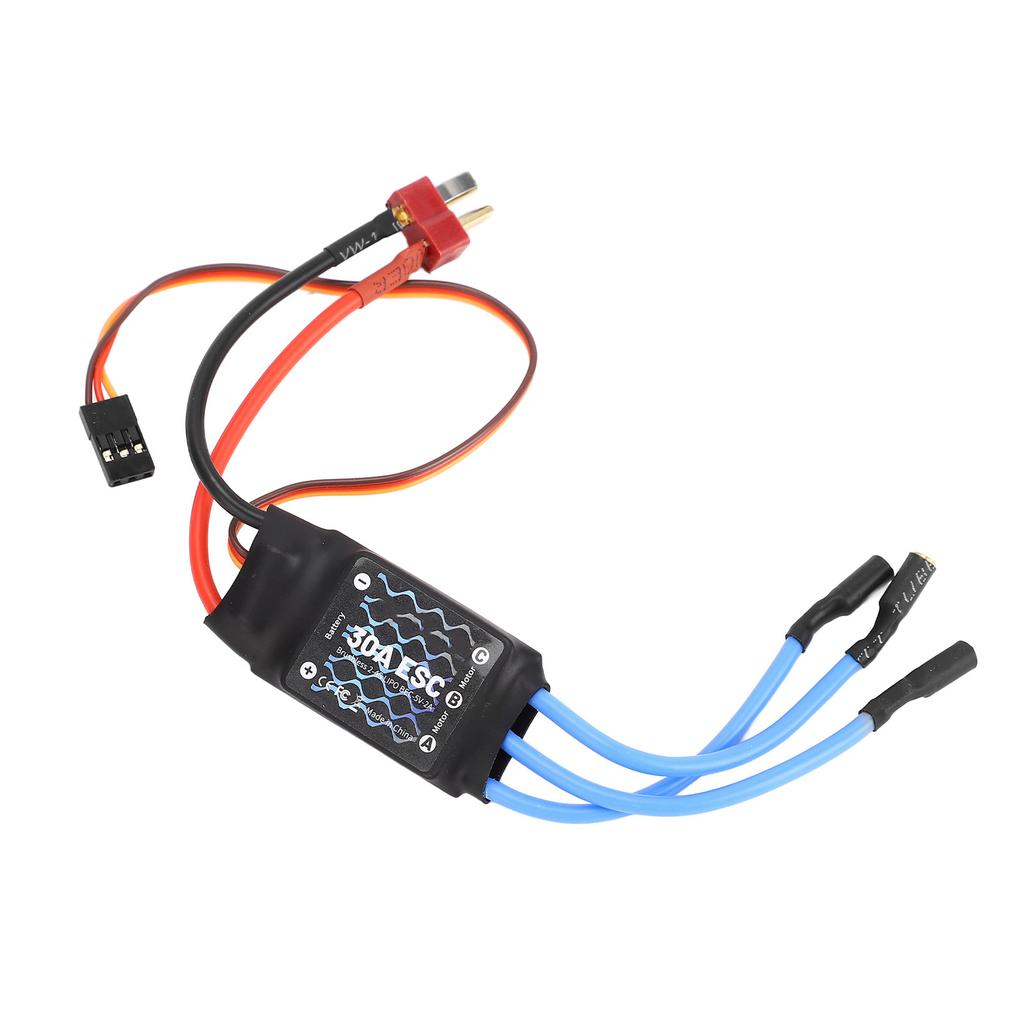 RC Electric Speed Controller 30A with T Plug Long Wire RC Brushless ESC for Fixed Wing Aircraft Upgrade