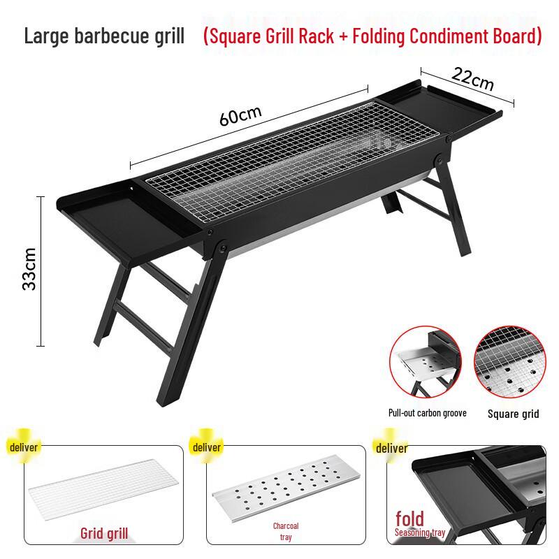 abay Portable Foldable Smokeless Charcoal BBQ Grill