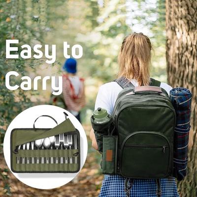 Outdoor Cutlery Storage Bag Dust-proof Portable Travel Camping Picnic Chopstick Fork Spoon Utensils Organizer Roll-Up Bag